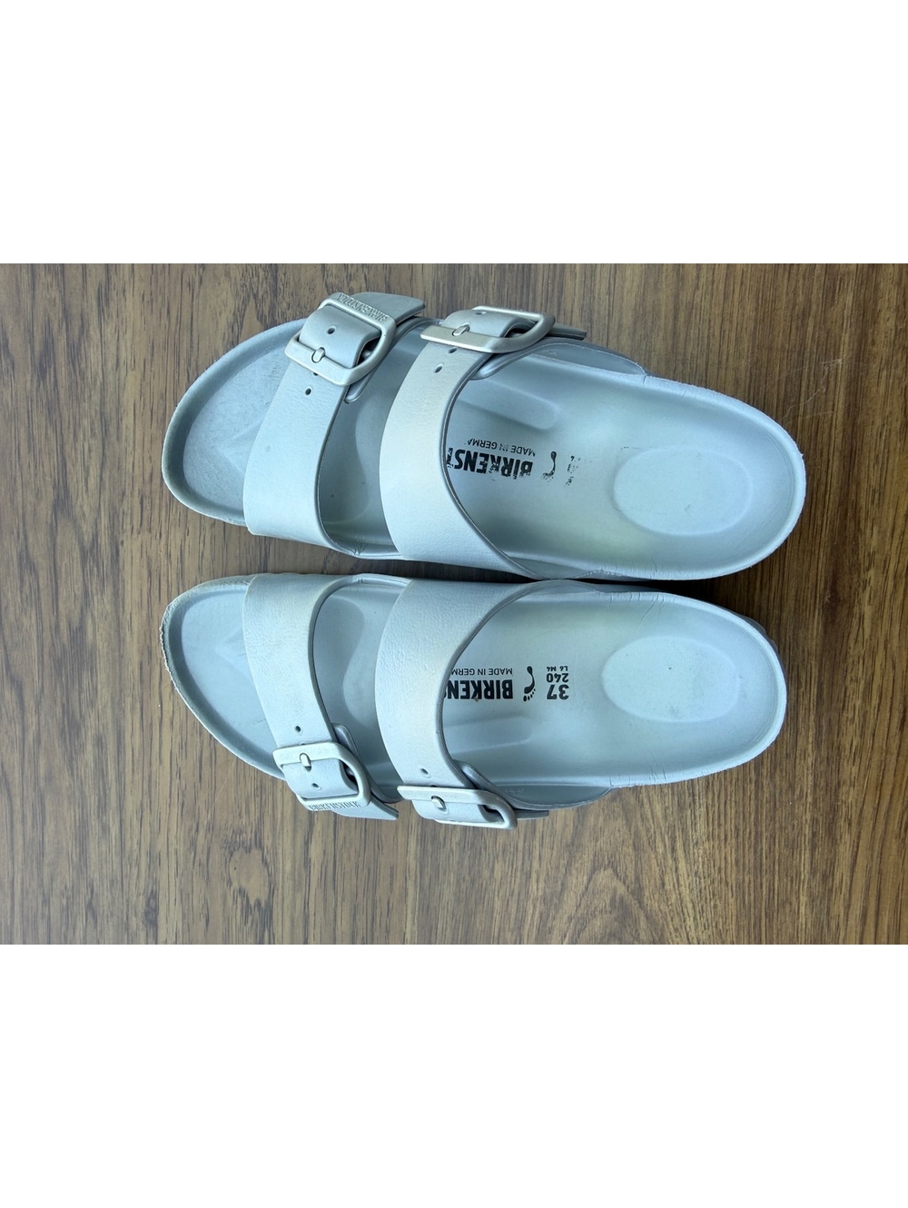 Birkenstock Arizona EVA SANDALS In Metallic Silver  SZ 37